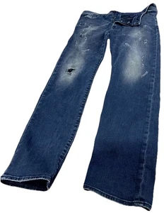 Diesel Buster Herren 34x32 blau Stretch Slim Tapered Button Fly Distressed Jeans - Bild 1 von 12