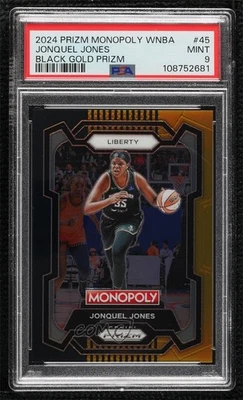 2024 Panini Prizm Monopoly WNBA Black Gold /5 Jonquel Jones #45 PSA 9 MINT - Image 1 of 2