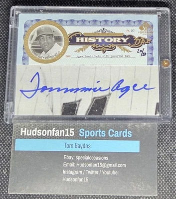 Tommie Agee 2006 SP Legendary Cuts History Cut Signature #PHC-TA automático 20/20 Mets Foto 1 de 2
