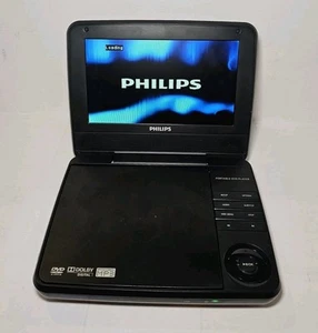 Lecteur DVD portable Philips PET741/37 noir avec cordon d'alimentation, testé fonctionne très bien ! - Photo 1/6