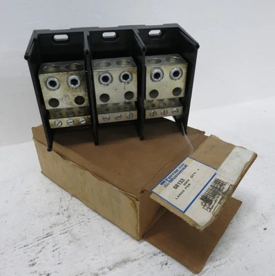 NEW Ferraz Shawmut 68133 Power Distribution Block 600V PDB 3P 350-#6 x 2/0-#14 - Image 1 of 4