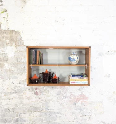 Vintage Mid Century 60s Beaver & Tapley SL Wall Hung Cabinet Bookcase Shelf Teak - Image 1 of 4