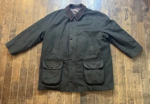 Barbour LODEN Wool Jacket A1155 Coat Men Size C52 Olive Green Corduroy Collar - Picture 1 of 11
