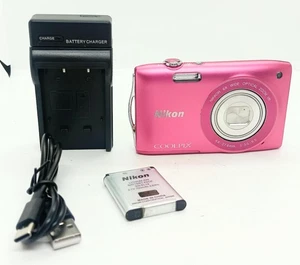 Nikon COOLPIX S3300 Pink Compact Camera 6x Optical Zoom with Charger - Picture 1 of 12