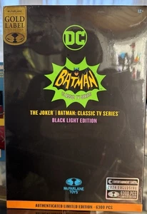 Figura de luz negra exclusiva sellada Gold Label Joker Batman '66 edición limitada/6300 - Imagen 1 de 10