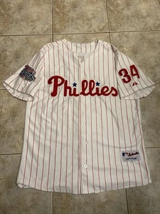 MLB Majestic Authentic Philadelphia Phillies Cliff Lee 2008 Baseball Jersey Sz50 - Picture 1 of 11