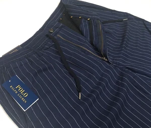 Vestido Polo Ralph Lauren Mezcla de Lino Plisado a Rayas Pantalones Ajustados Cordón M - Imagen 1 de 8