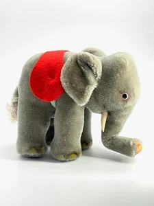 Elephant Steiff Stuffed Animal Plush Toy 0500/17 Button & Cloth Tag & Chest Tag - Picture 1 of 13