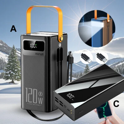 3/6/70000mAh 120W/66W Power Bank Fast Battery Charger Large Capacity For Phone - Image 1 of 4