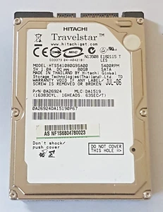 80 GB SATA Hitachi Travelstar HTS541080G9SA00 5400RPM 8MB HDD 2.5 " Hard Drive - Picture 1 of 1
