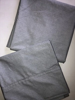 NUEVO Juego Carisma de KING TALLA. Fundas de almohada gris espiga Foto 1 de 4