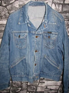 Giubbotto Wrangler western  Jacket Jeans   Denim Cotton Blu Vintage  '70s USA - Picture 1 of 2