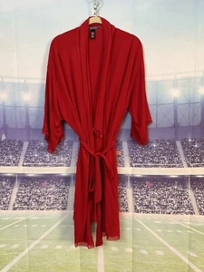 Victoria's Secret 170/96A Short Cover Up Bathrobe Tie Closure M/L Red Christmas - Picture 1 of 6