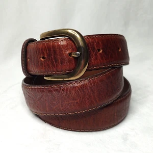 L.L. Cinturón de cuero texturizado marrón Bean para hombre talla 40 hebilla de latón 1 3/16" de ancho-defecto - Imagen 1 de 12