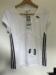 Adidas Clima Cool 365 Women’s Athletic Shirt White Black With Headphone Hole - Picture 1 of 11