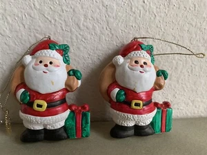 Vintage Weihnachtsmann Ornamente bemalt Keramik Russ & Berrie - Bild 1 von 4