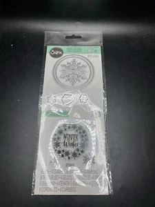 New Sizzix Snowflake Wreath Christmas Clear Stamp & Framelits Thin Metal Die Set - Picture 1 of 3