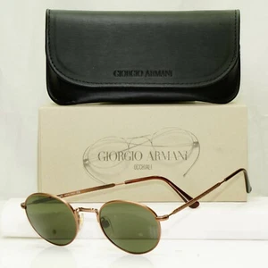 Authentic Giorgio Armani 1997 Vintage Sunglasses Brown Round Men Women 652 980 - Picture 1 of 12