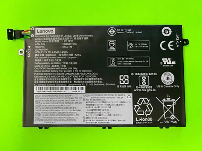 Batería L17L3P51 OEM 01AV445 Lenovo ThinkPad E480 E490 E590 E580 E595 Series Foto 1 de 3