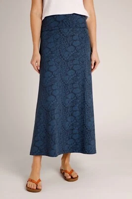EX Weird Fish Elder Navy Print Stretch Jersey Maxi Skirt Sizes 8 - 20 RRP £40 - Image 1 of 4