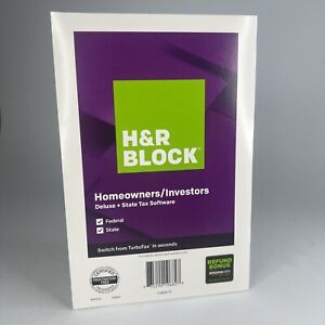 H&R Block 2019 Deluxe +State Homeowners/ Investors USA Tax Software 2019 Sealed