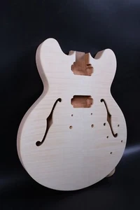 Zum Selbermachen E-Gitarre Körper Ersatz LP Stil Mahagoni Holz Flamme Ahorn - Bild 1 von 10