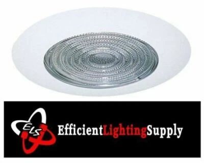 6" INCH RECESSED CAN LIGHT SHOWER TRIM GLASS CLEAR FRESNEL LENS NEW - Image 1 of 4