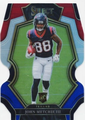 John Metchie III 2022 Panini Select Premier Level Red & Blue Prizm DIE CUT #141 - Image 1 of 2