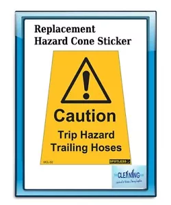 Trip Hazard Trailing Hose Stickers Pack Of 2 - Waterfed Pole Window Cleaning - Picture 1 of 1