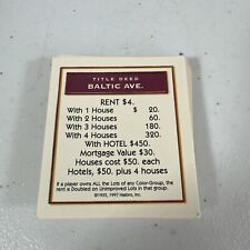 Monopoly The Heirloom Edition 1997 Parker Bros Replacement Property Deed Cards