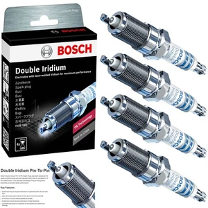 4 pcs Bosch Double Iridium Spark Plugs For 2014-2018 KIA FORTE5 L4-2.0L - Picture 1 of 4