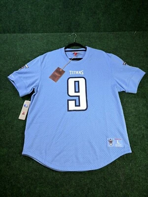 Masculino Mitchell & Ness NFL Tennessee Titans 1999 Steve McNair malha azul clara G - Imagem 1 de 4