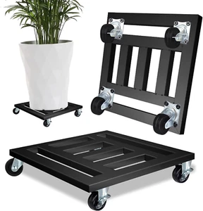 Heavy Duty Plant Caddy with Wheels, 2 Pack Metal Rolling Plant Stand Indoor Outd - Picture 1 of 12