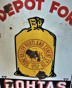 VINTAGE PORCELAIN ENMAEL SIGN SONE VALLY PORTLAND CEMENT CO LONDON RIHTAS 1940 - Picture 1 of 7