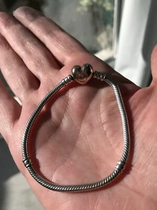 Authentic Pandora Gold Heart Clasp Snake Bracelet 17.5 Cm Gift boxed - Picture 1 of 5