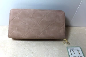Ivy London Double Zipper Wallet Tan Color Suede-like Card slots Lots of room! - Picture 1 of 8