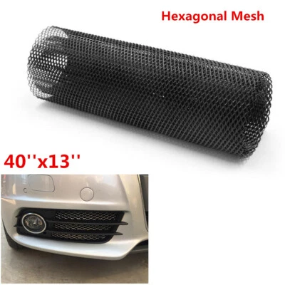 40x13in Hood Vent Bumper Net Hexagonal Mesh Grille For Car Fender Body DIY Decor - Image 1 of 4