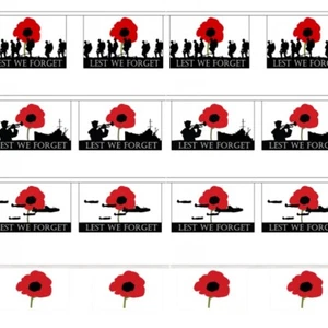 MILITARY BRITISH ARMY LEST WE FORGET POPPY BUNTING 3m 9m 18m RAF REMEMBRANCE DAY - Picture 1 of 5
