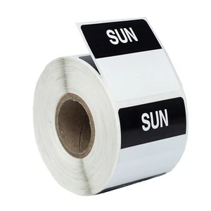 SUNDAY Day of the Week Labels / Stickers - (13) Rolls of 500 (40mm x 40mm) - Picture 1 of 5