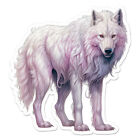 White Pink Wolf Sticker