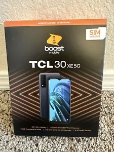 Boost Mobile TCL 30XE 5G 64 GB Black Prepaid Smartphone 6.5" HD+ 13MP Brand New - Picture 1 of 1