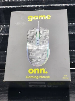 Onn Gaming Mouse, 7 LED Lighting Effects, 6ft Cord, NEW Sealed Box - Image 1 of 2