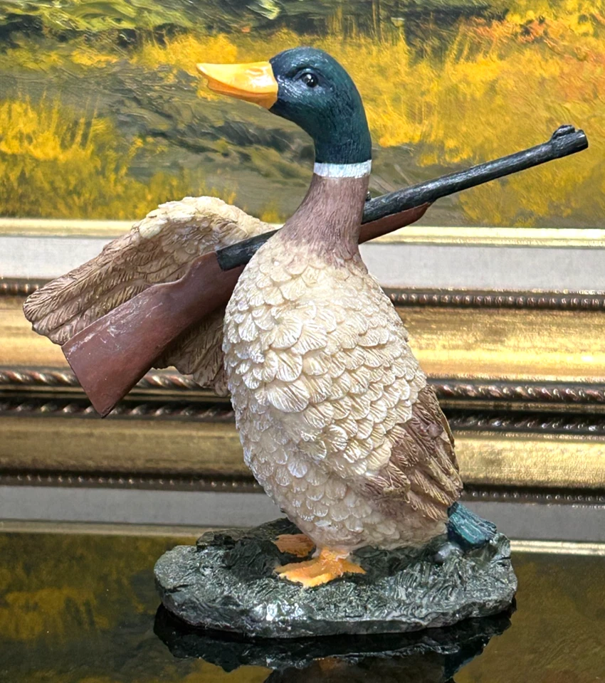 Duck is Going to Hunting. Funny Ironic Hunting 5" Figurine Statue Country Decor - Image 1 of 4