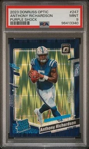 ANTHONY RICHARDSON 2023 PANINI DONRUSS OPTIC PURPLE SHOCK PRIZM RC #247 PSA 9 - Picture 1 of 2