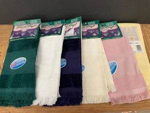 CHARLES CRAFT Cross Stitch Fingertip towels Lot of 6 - Picture 1 of 2