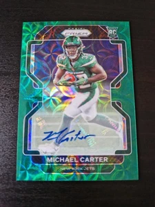 Michael Carter 2021 Panini Prizm Football Rookie Autograph Card NFL /75 Green - Picture 1 of 3