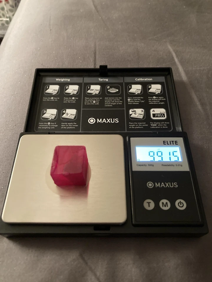 Rubí genuino sin cortar 99,15 cts. Natural sin calefacción sin tratar Foto 1 de 1