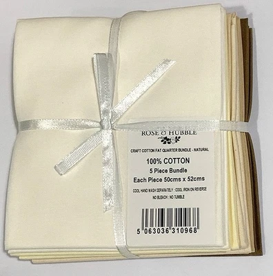 Rose & Hubble Solid Blender Tonal Fat Quarter Bundle 5PCS 100% Cotton Fabric - Image 1 of 4