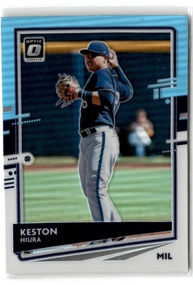 2020 Donruss Optic Carolina Blue and White Keston Hiura #179 Milwaukee Brewers - Image 1 of 2