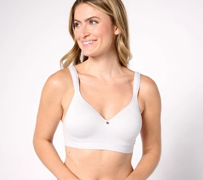 Breezies Women's Bra Sz 32DD Lurex Mini Stripe Seamless Wirefree White A656723 - Image 1 of 4